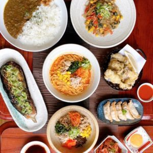 A table with a variety of dishes from Itadaki Zen London restaurant